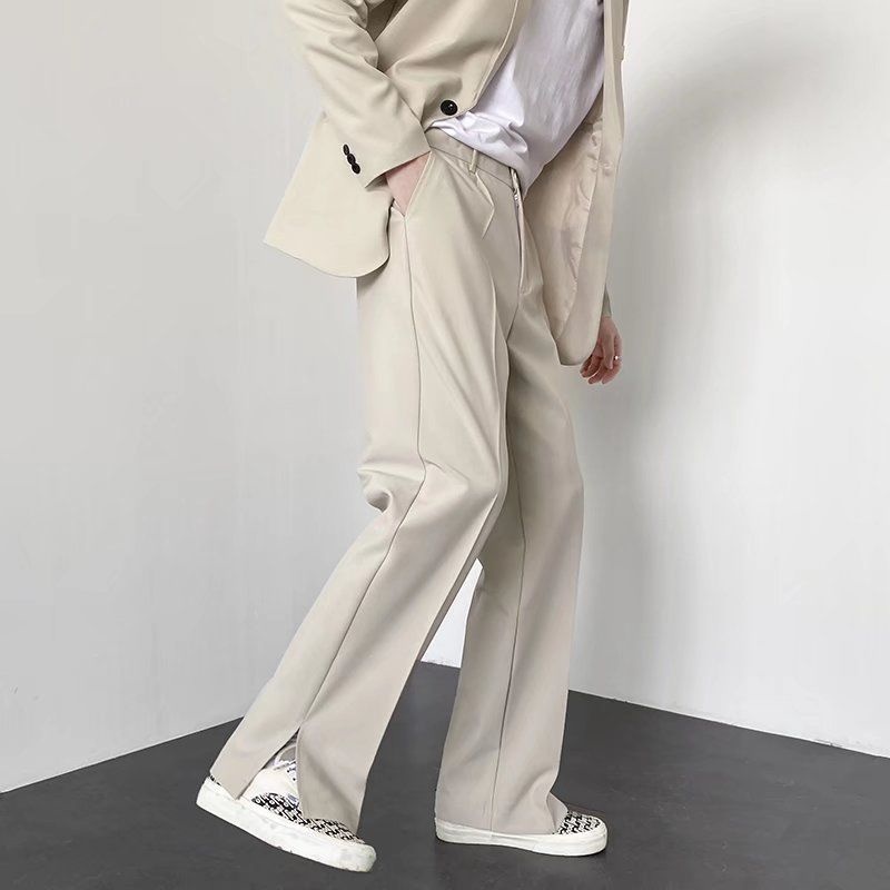 Korean Men Formal Wear - Abu-abu Khaki Celana Setelan Hitam Pria
