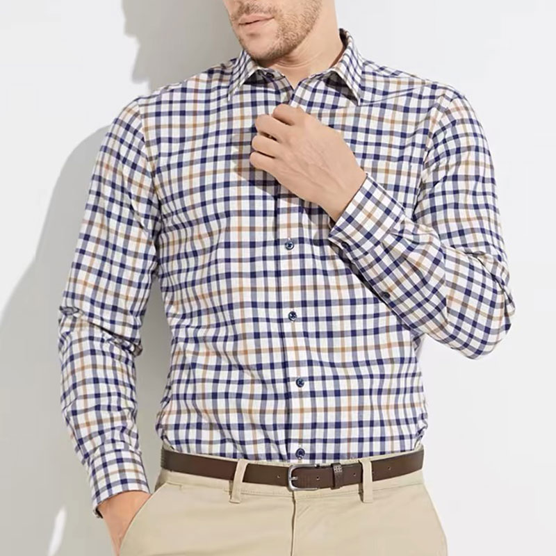 Men Formal Wear Top - Kemeja lengan panjang pria, katun murni