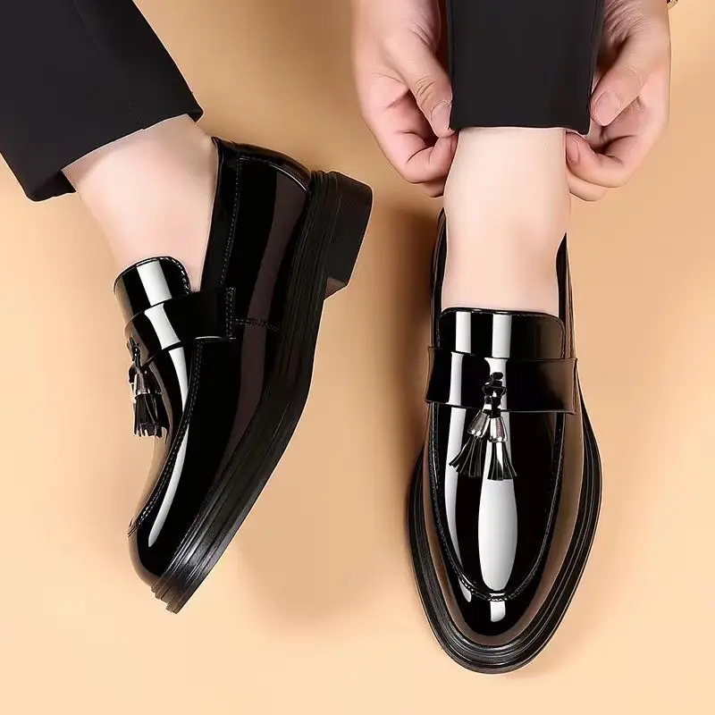 Men'S Used Formal Wear - Sepatu sosial hitam pria, cairan setelan