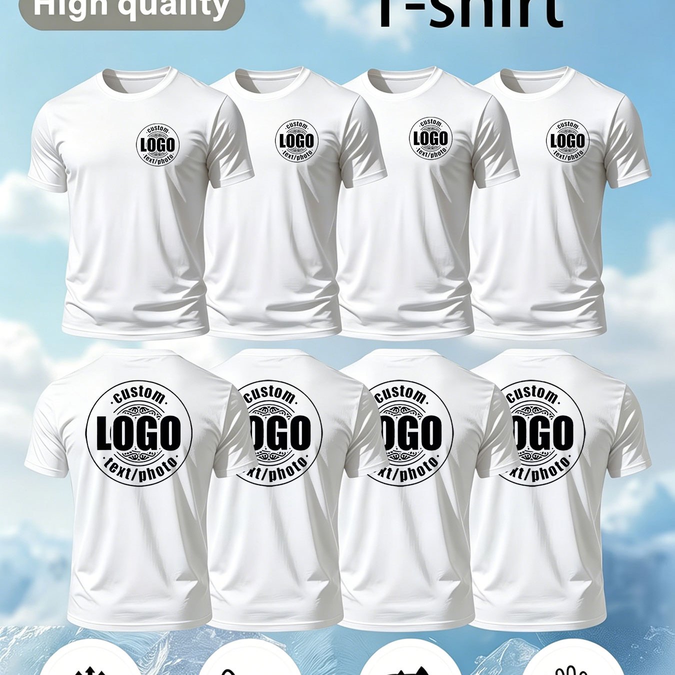Men Formal Wear Top - Set 4 buah Kaos Lengan Pendek
