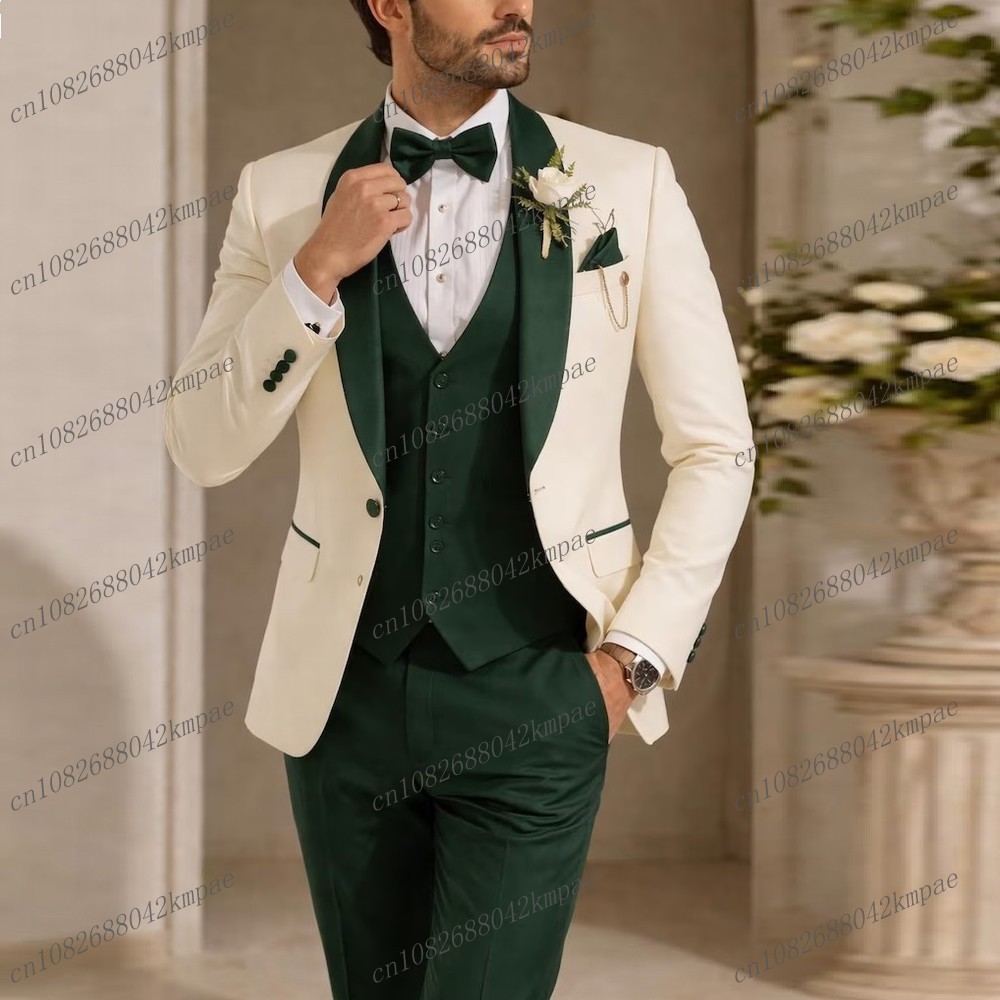 Men Formal Wear Wedding - Setelan Jas Pria Formal Warna Ivory