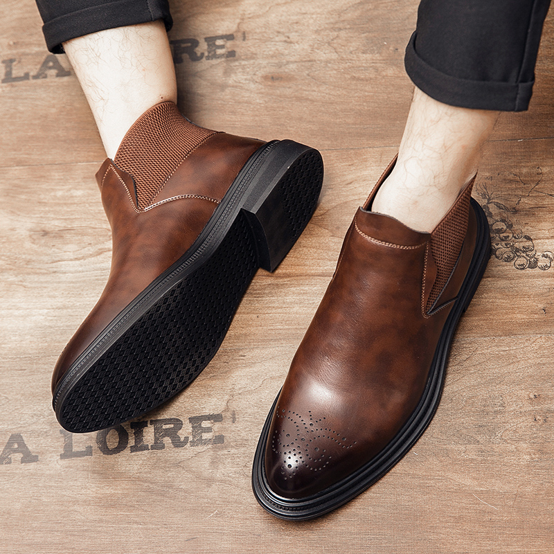 Men'S Style Formal Wear - Sepatu kulit high-top serbaguna untuk pria,