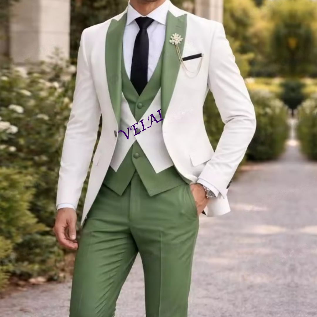 Men Formal Wear Wedding - Setelan Jas Pria Formal Putih dan