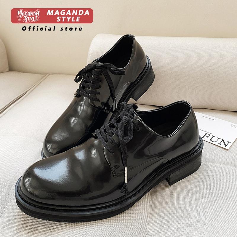 Men Formal Wear Top - Sepatu kulit sapi lapisan atas berlipit