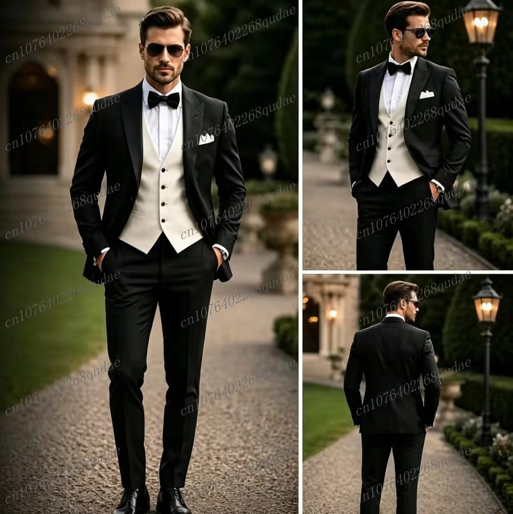 Setelan Pria Formal Hitam Puti - Men Formal Wear Black And White ulasan dan harga