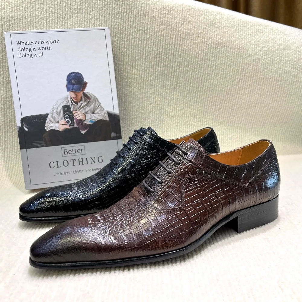 Sepatu Oxford Ujung Lancip Pri - Men'S Formal Office Wear Shoes ulasan dan harga