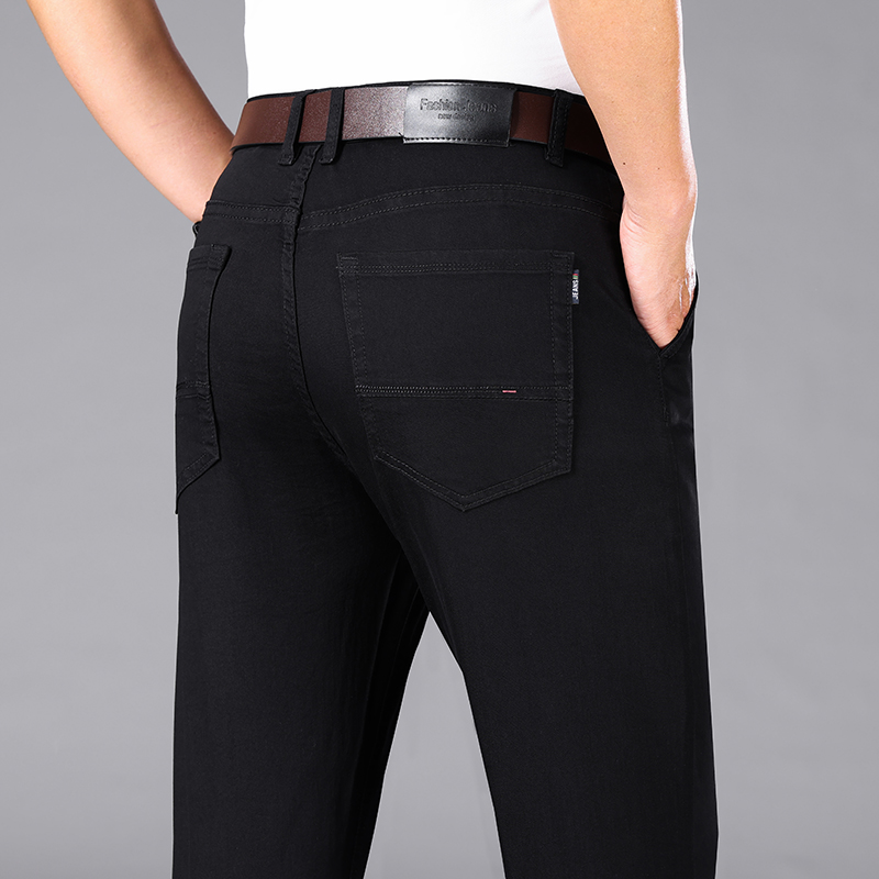 Jins hitam murni pria, pakaian - Men Formal Wear With Jeans ulasan dan harga