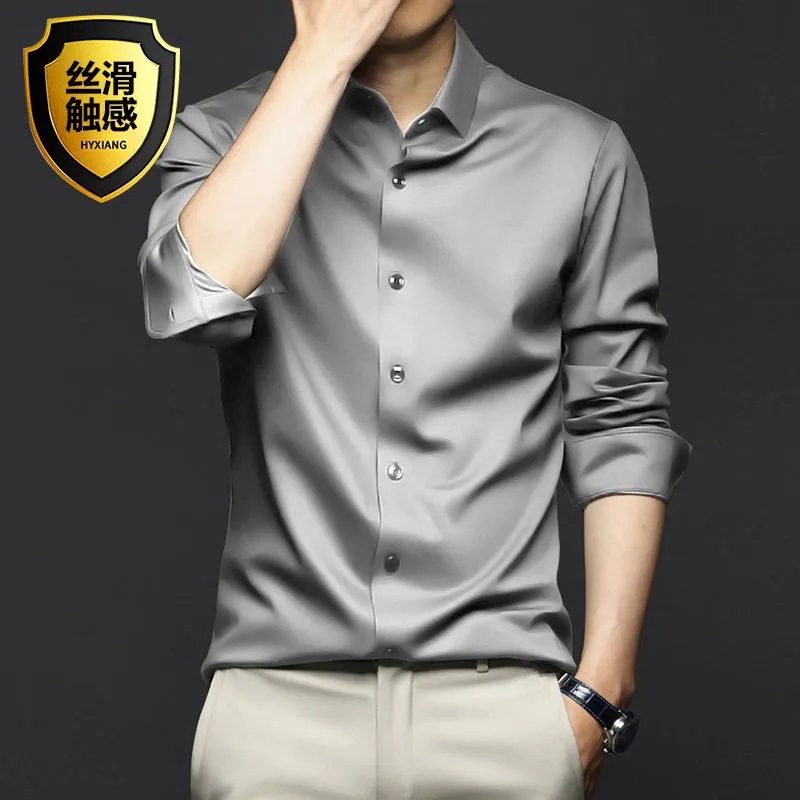 S-5XL pria kemeja lengan panja - Korean Men Formal Wear ulasan dan harga