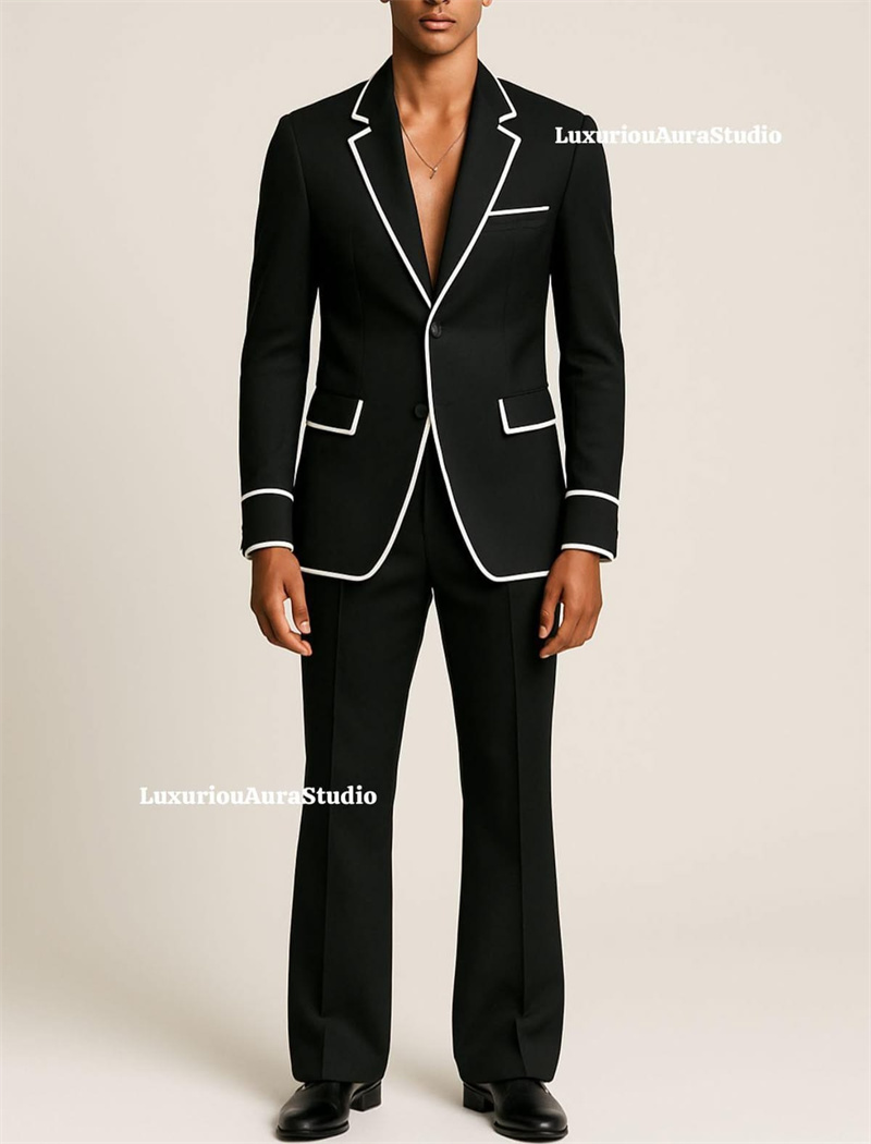 Setelan Jas Pria Hitam Desaine - Men Formal Wear Black And White ulasan dan harga