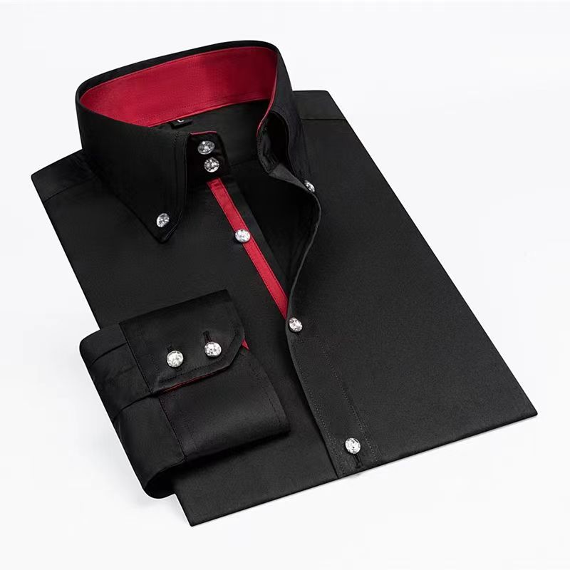 Kemeja lengan panjang desainer - Korean Men Formal Wear ulasan dan harga