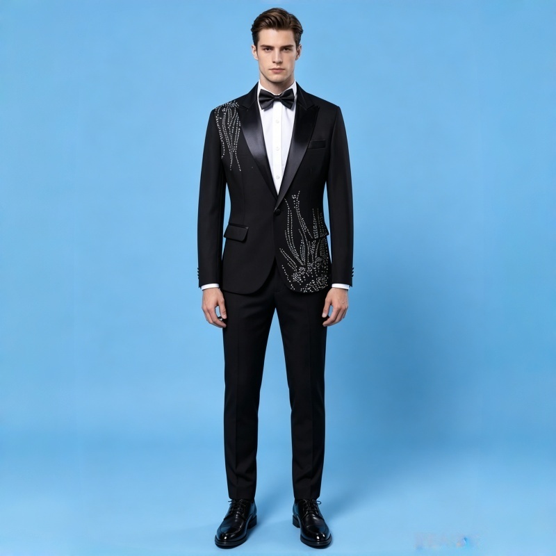 Jas Pria Slim Fit Formal denga - Men Formal Wear Black And White ulasan dan harga