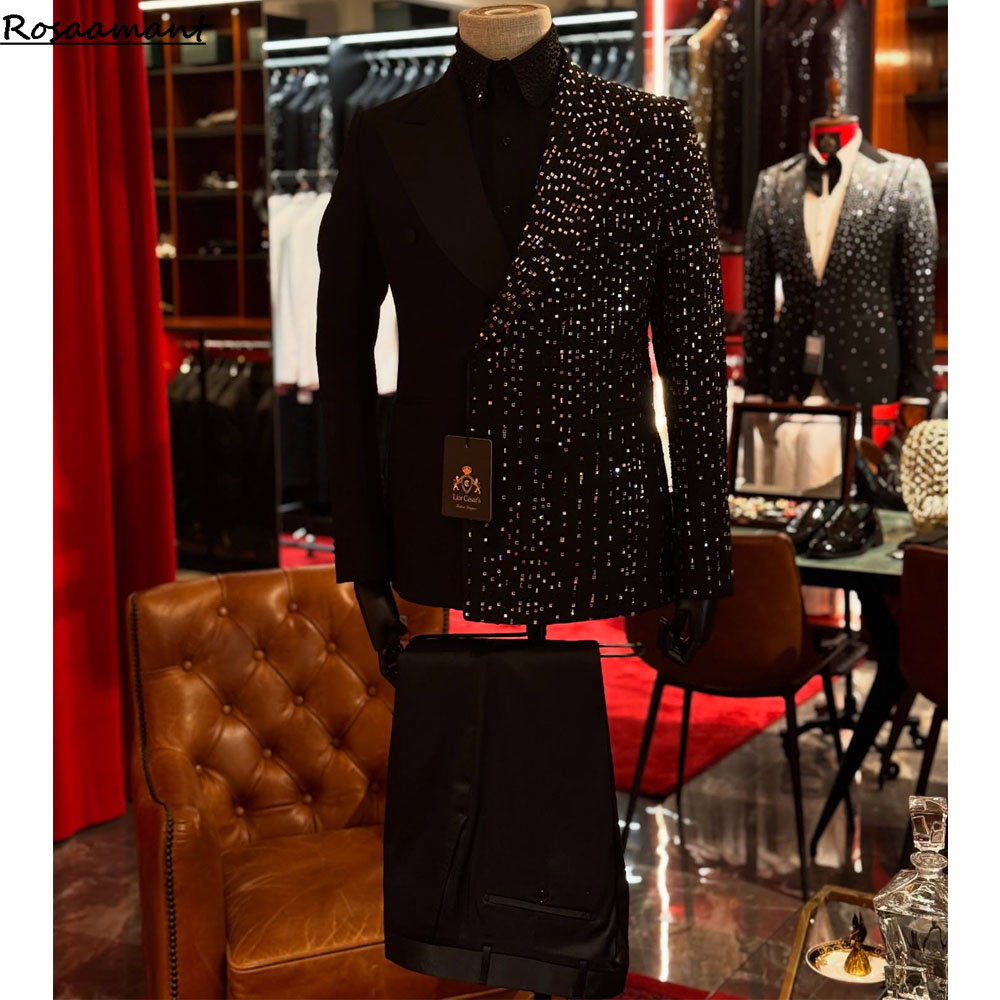 Setelan Jas Pria Formal Mewah  - Men Formal Wear Black And White ulasan dan harga