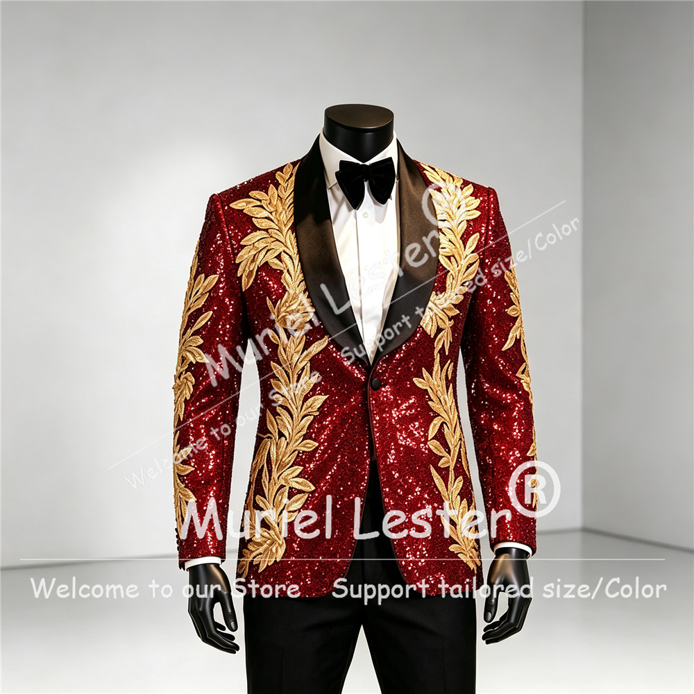 Setelan Tuksedo Pria Berkilaua - Men Formal Wear Wedding ulasan dan harga