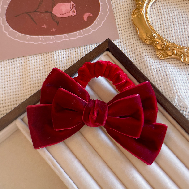 Ikat Rambut Pita Beludru Merah - Tie Bar Clip ulasan dan harga