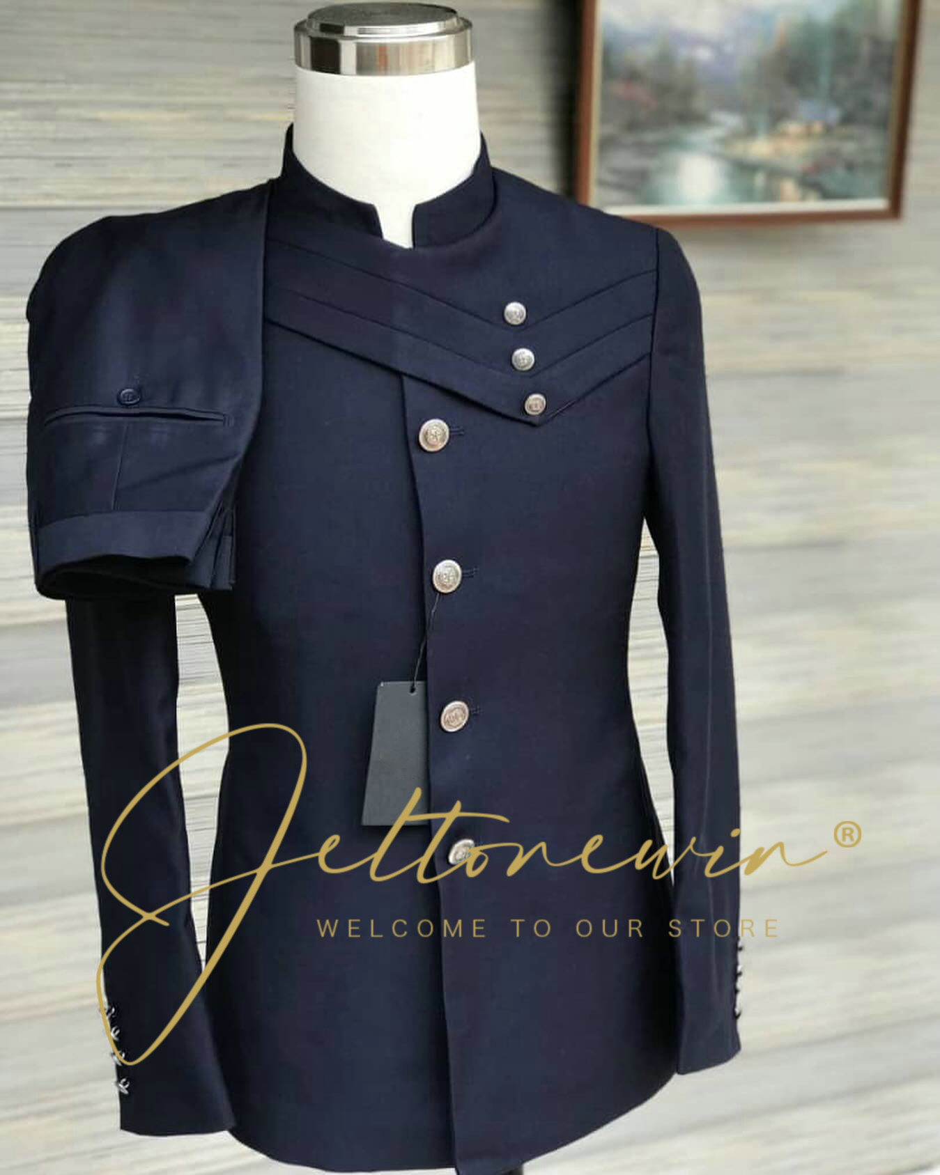 Setelan Jas Pria Biru Dongker  - Men'S Style Formal Wear ulasan dan harga