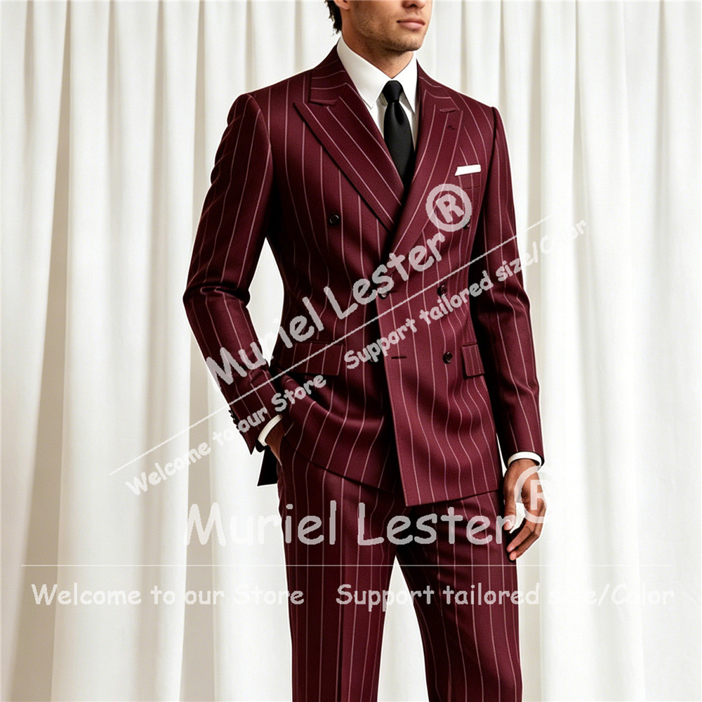 Setelan Jas Pria Bergaris Eleg - Men'S Style Formal Wear ulasan dan harga