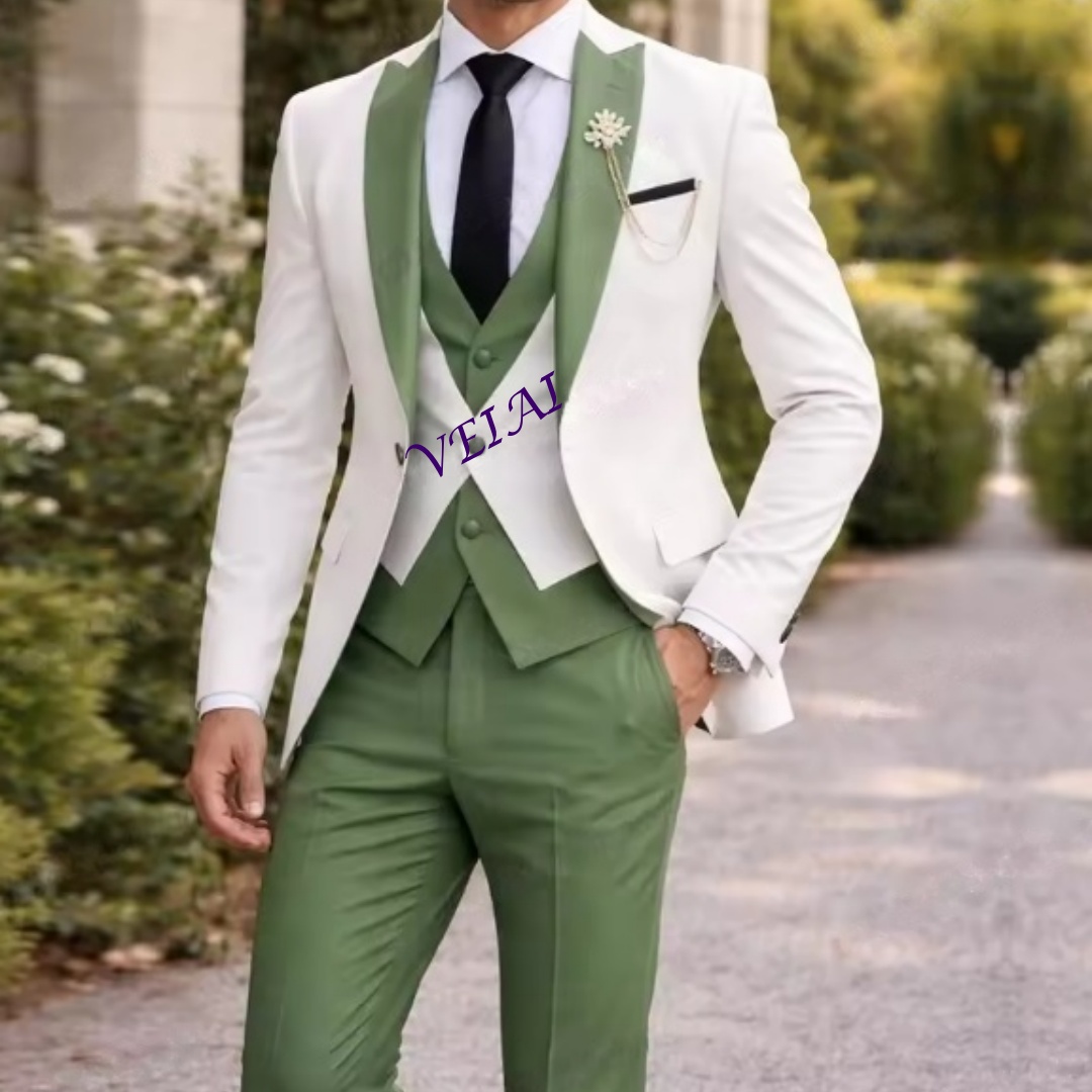 Setelan Jas Pria Formal Putih  - Men Formal Wear Wedding ulasan dan harga