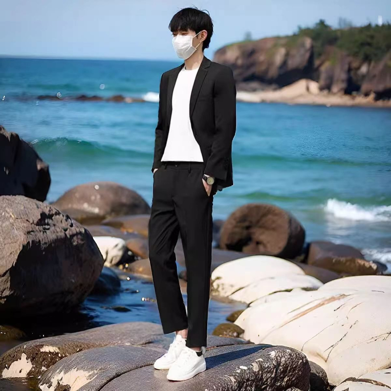 Setelan Jas Musim Panas Ringan - Korean Men Formal Wear ulasan dan harga