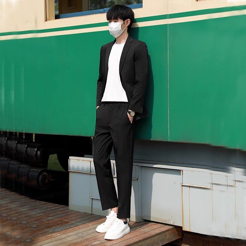 Setelan Jas Musim Panas Ringan - Korean Men Formal Wear ulasan dan harga
