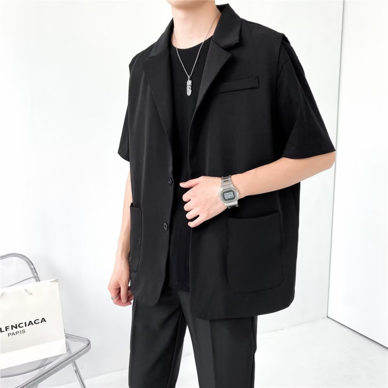 Setelan rompi pria, abu-abu, h - Korean Men Formal Wear ulasan dan harga