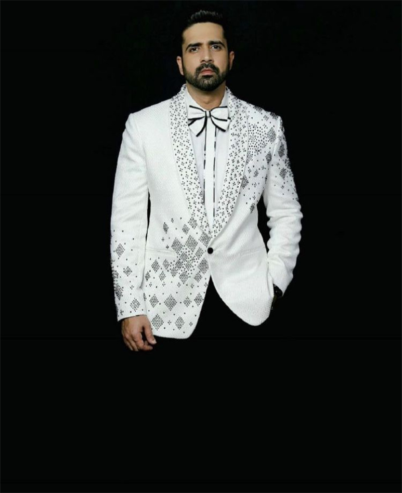 Setelan Jas Pria Kristal 2 Pot - Men Formal Wear Black And White ulasan dan harga