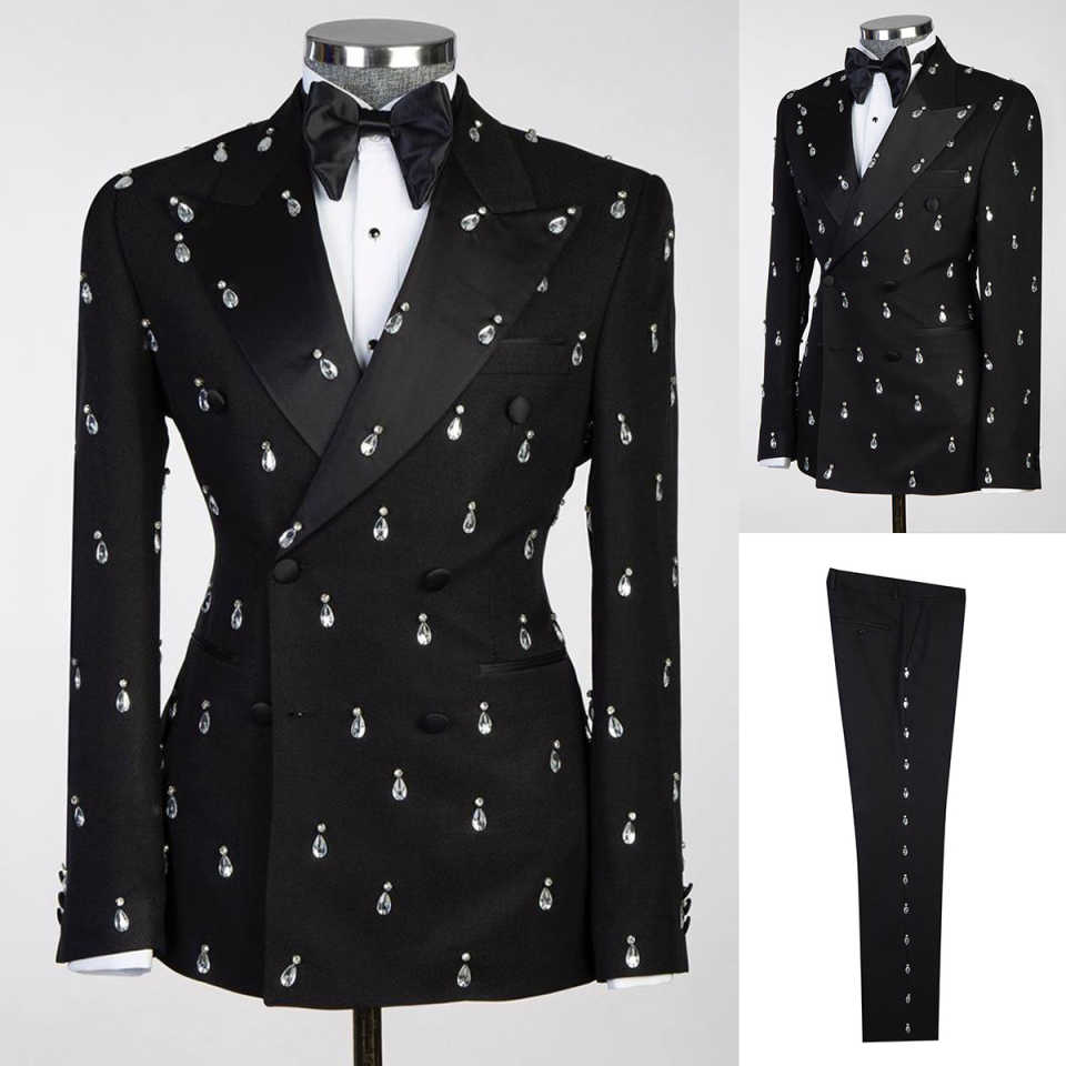 Jas tuksedo pernikahan kristal - Large Men Formal Wear ulasan dan harga
