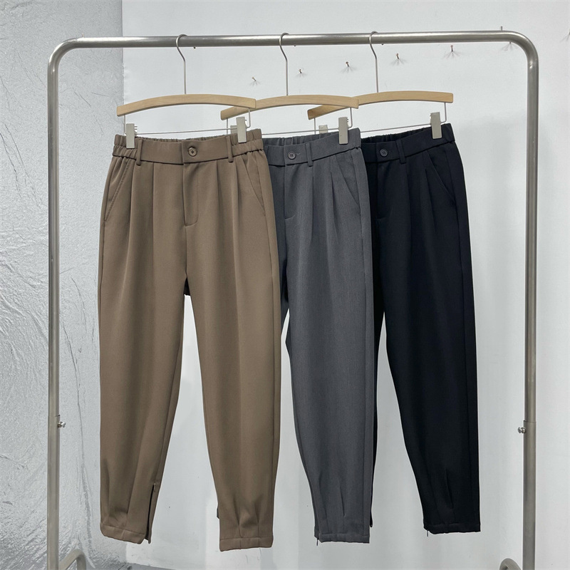 Celana Setelan Warna Solid Bus - Korean Men Formal Wear ulasan dan harga