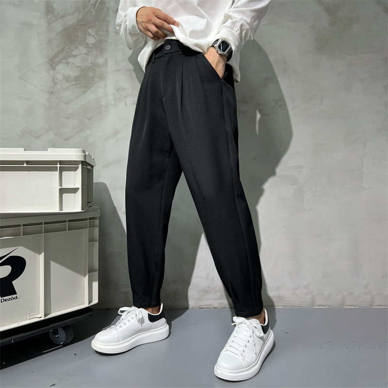 Celana Setelan Warna Solid Bus - Korean Men Formal Wear ulasan dan harga